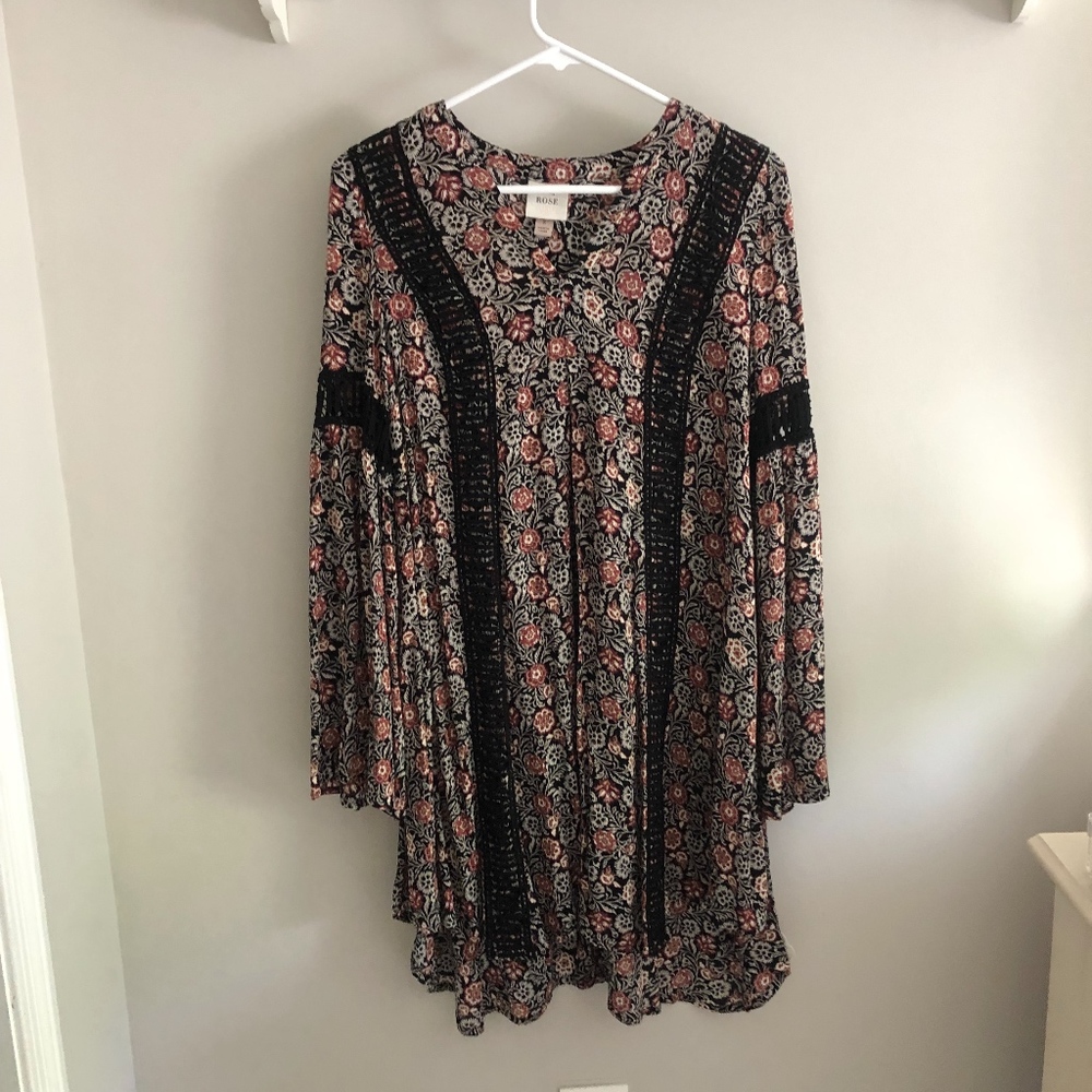 Boho Flowy Long Sleeve Dress